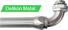 Delikon Metal Technologies EMI RFI Shielding Heavy Series Over Braided Flexible Conduit and EMI RFI Shield Termination Heavy Series Connector are engineered with key mechanical attributes to withstand mechanical abuse and environmental extremes in industrial settings, protecting power and automation cables and wires which are subject to mechanical loads and chemical exposures that lead to damage and premature failure.