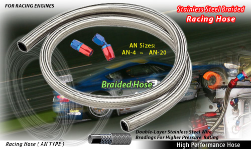 Motorsport Stainless Steel Braided Racing Hose 